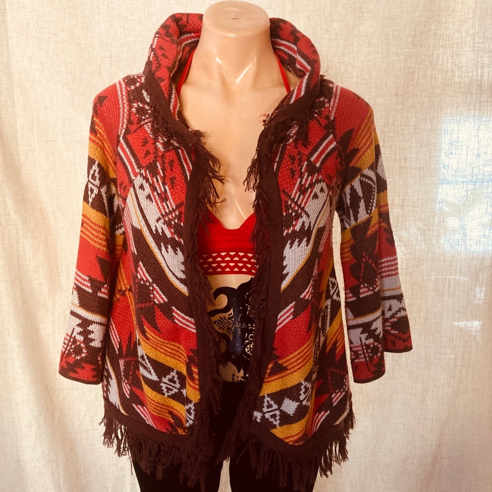 Billabong tribal poncho cardigan. Small